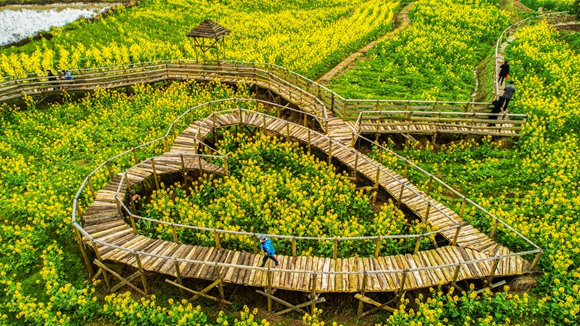 “心”型廊橋。廖濤 攝