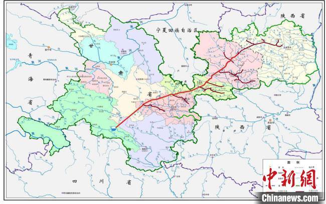 圖為白龍江引水工程規(guī)劃管網圖?！「拭C省水利廳供圖