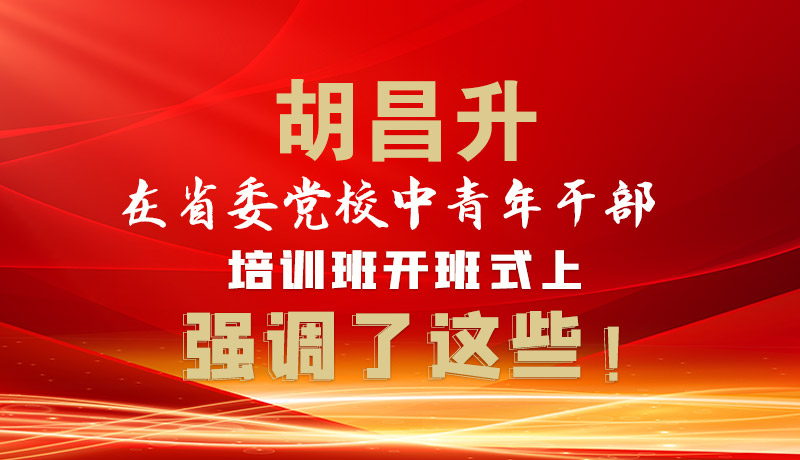 圖解|胡昌升在省委黨校中青年干部培訓(xùn)班開班式上強(qiáng)調(diào)了這些！