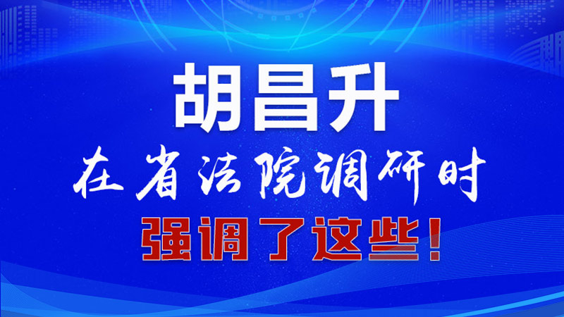 圖解|胡昌升在省法院調(diào)研時(shí)強(qiáng)調(diào)了這些！