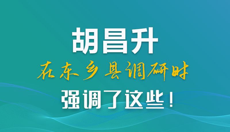 圖解|胡昌升在東鄉(xiāng)縣調(diào)研時(shí)強(qiáng)調(diào)了這些！