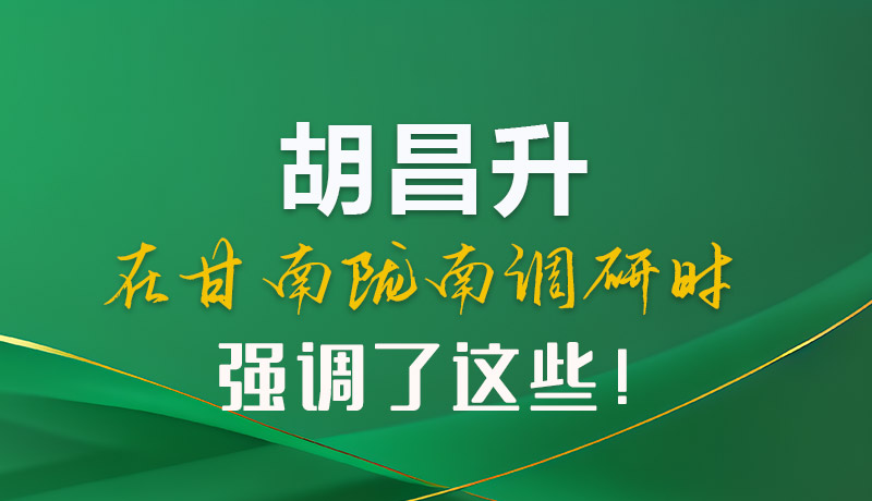 圖解|胡昌升在甘南隴南調研時強調了這些！