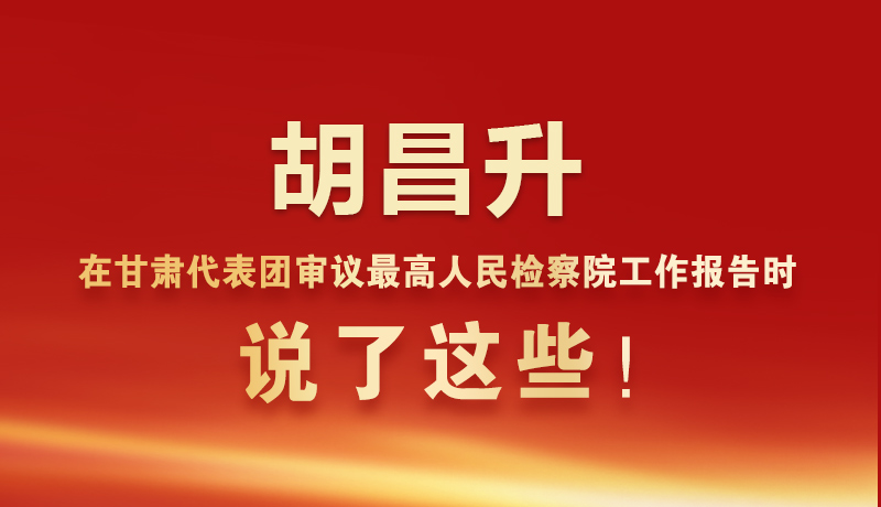 圖解|胡昌升在甘肅代表團審議最高人民檢察院工作報告時說了這些！